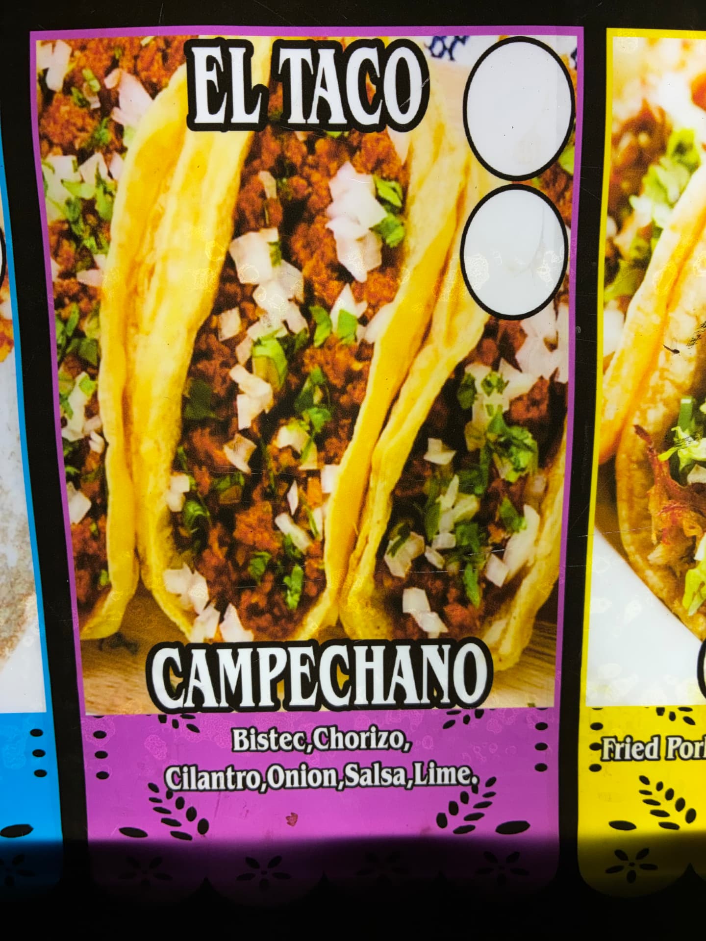 Campechano tacos with bistec, chorizo, cilantro, and onion